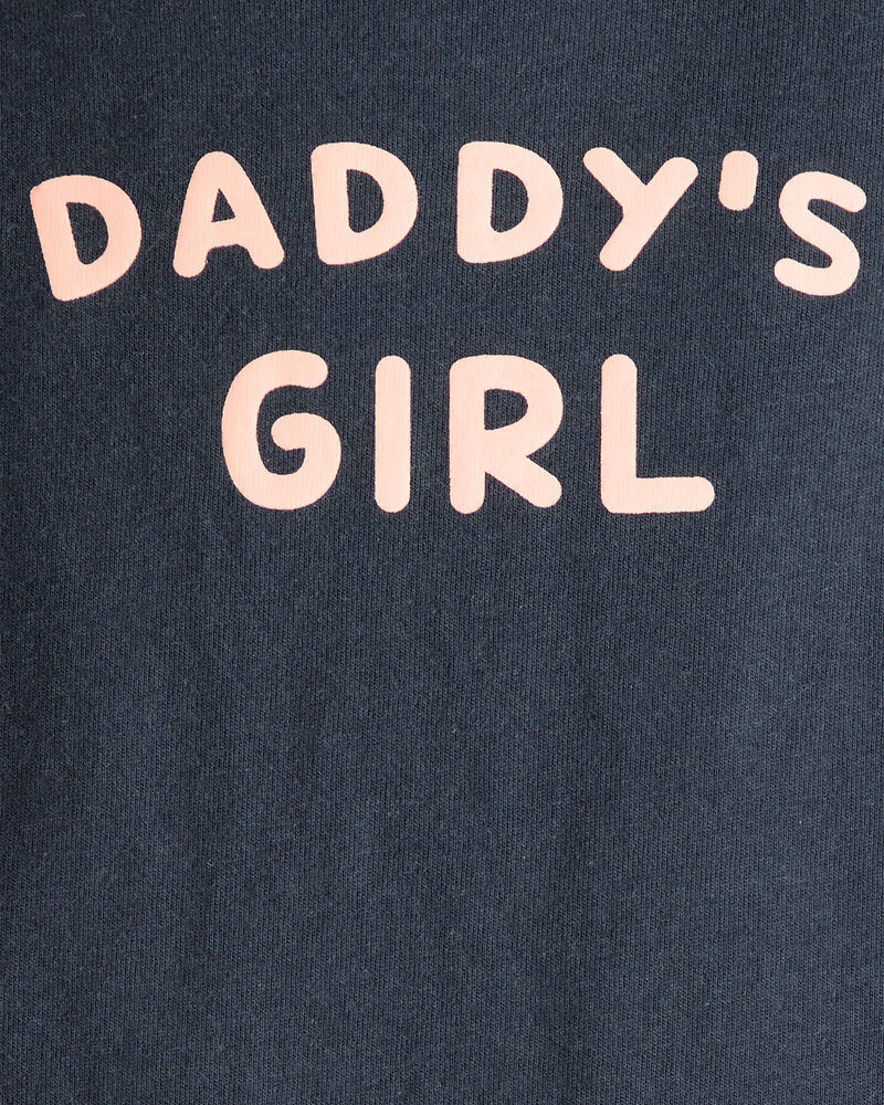 Baby Girl "Daddy's Girl" Cotton Long-Sleeve Graphic Bodysuit - Navy Blue, image 2 of 3 slides