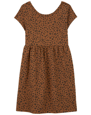Kid Leopard Jersey Dress, 