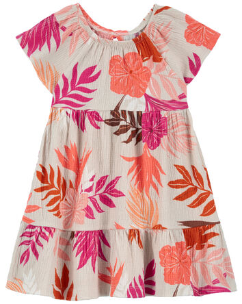 Toddler Tropical Crinkle Jersey Dress, 