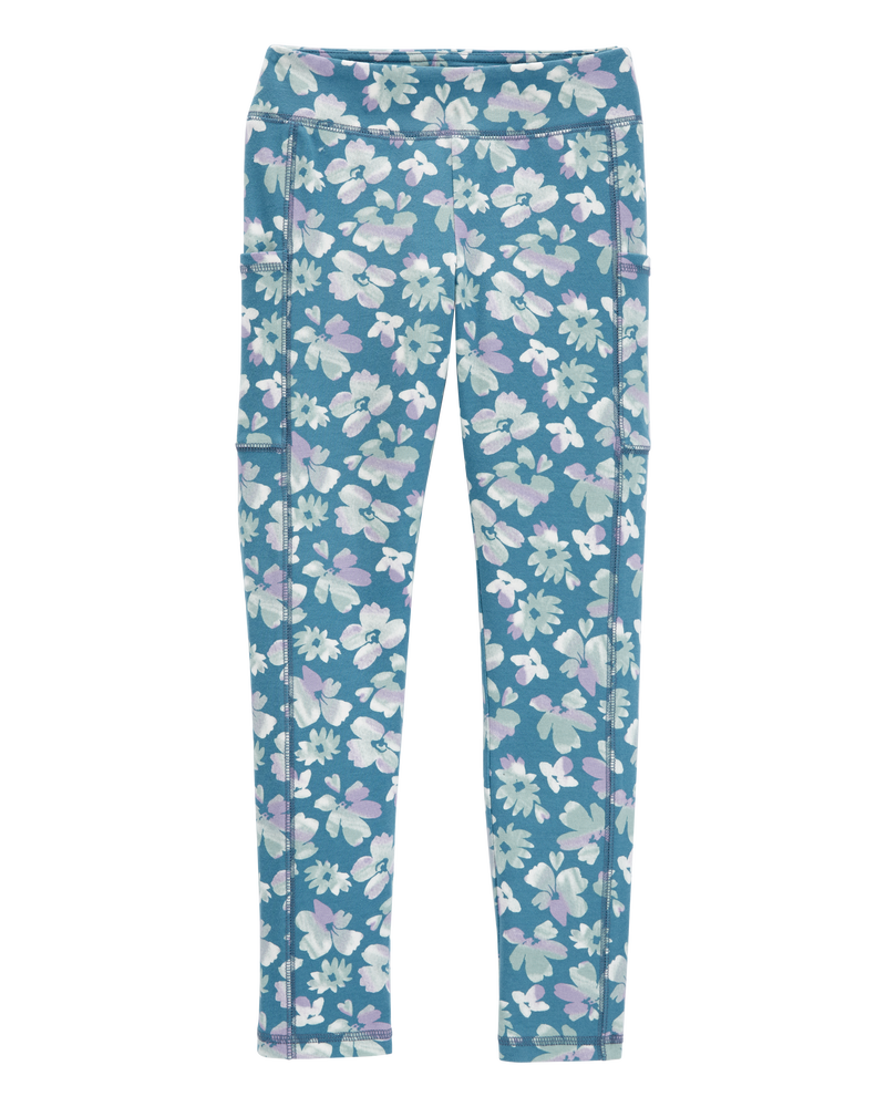 Kid Floral Active Leggings, image 1 of 6 slides