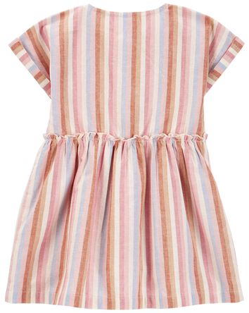 Toddler Striped Linen Dress, 