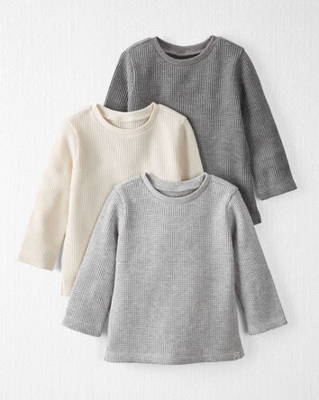 Baby 3-Pack Waffle Knit T-Shirts Made with Organic Cotton, 