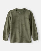 Toddler Boy Dinosaur Print Long-Sleeve Tee - Green, image 1 of 3 slides