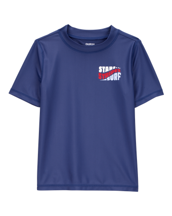 Boys Fourth of July Short Sleeve Rashguard - Navy, 