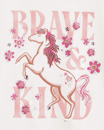 Kid Brave & Kind Horse Graphic Tee, 