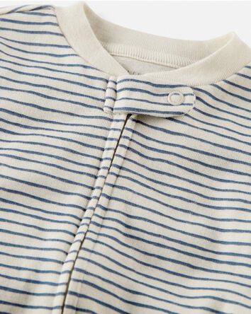 Baby Organic Cotton Sleep & Play Pajamas in Stripes, 