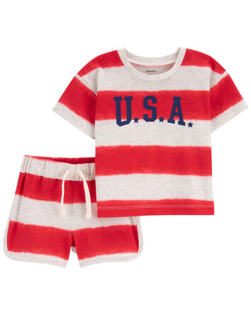 Baby 2-Piece USA Striped Outfit Set, 
