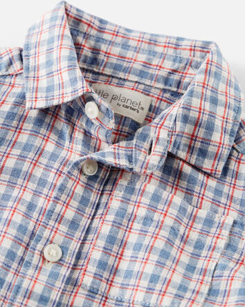 Baby Plaid Button-Front Shirt, 