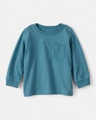 Baby Boy Long-Sleeve Pocket Tee - Teal, image 1 of 3 slides