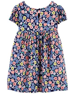 Navy Baby Floral Poplin Dress | carters.com