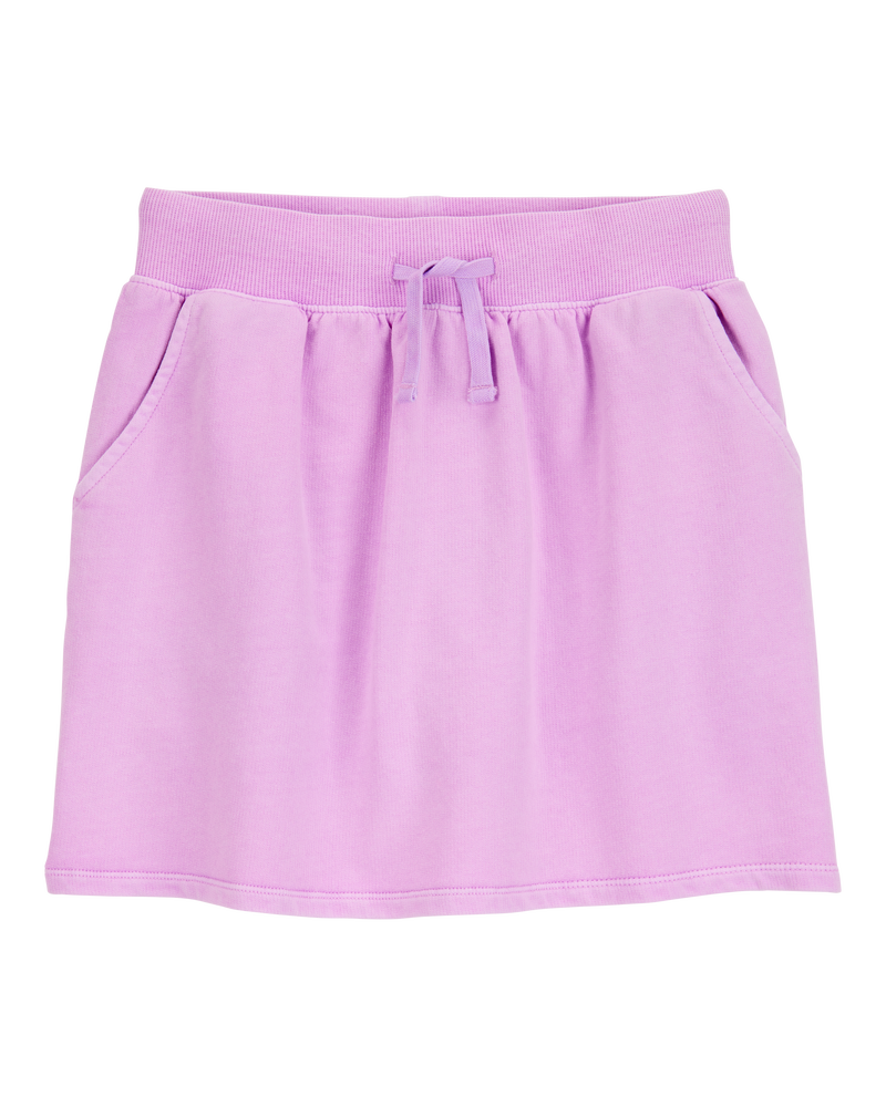 Kid Active Drawstring French Terry Skort - Purple, image 1 of 4 slides
