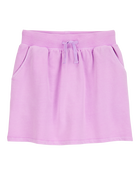 Kid Active Drawstring French Terry Skort - Purple, image 1 of 4 slides