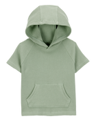 Baby Waffle Knit Hooded Pullover - Green, image 1 of 3 slides