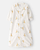 Baby Giraffe Print Long-Sleeve Wearable Blanket - White, image 1 of 4 slides