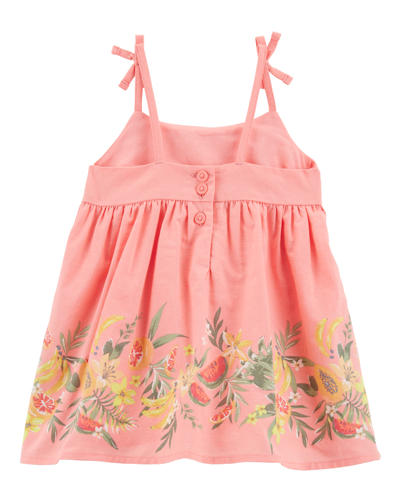 Baby Poplin Floral Print Dress - Pink, image 2 of 5 slides
