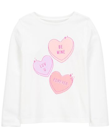 Be Mine Long-Sleeve Graphic Tee - White, 