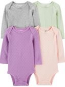 Multi - Baby 4-Piece Long-Sleeve Bodysuits
