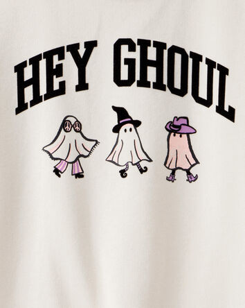 Kid Halloween Hey Ghoul Pullover Sweatshirt - Ivory, 