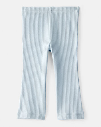 Baby Girl Flare Pull-On Stretch Rib Leggings - Blue, 