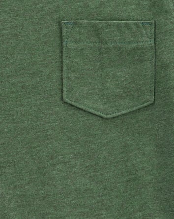 Baby Solid Short-Sleeve Pocket Tee - Dark Green, 