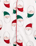 2-Piece Santa Fleece Coat Style Pajamas, image 3 of 4 slides