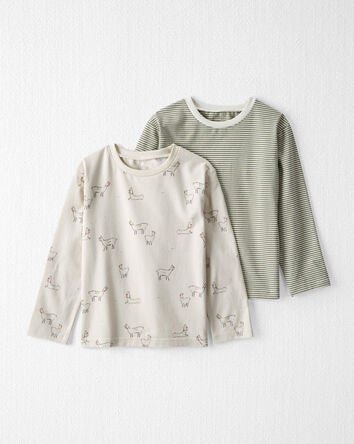 Toddler 2-Pack Organic Cotton Holiday Print T-Shirts, 