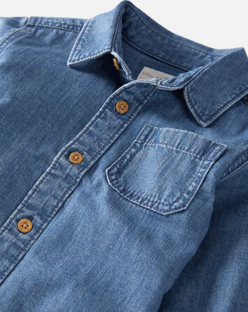 Toddler Organic Cotton Chambray Button-Front Shirt, 