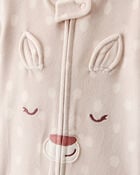 Baby Girl Deer Print Loose Fit Long-Sleeve 2-Way Zip - Brown, image 2 of 4 slides