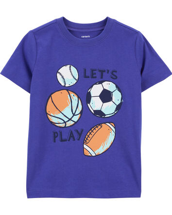 Toddler 2-Piece Let's Play Graphic Tee & Pull-On Cotton Shorts Set

, 