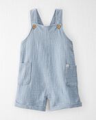 Toddler Organic Cotton Gauze Shortall in Blue, image 1 of 5 slides