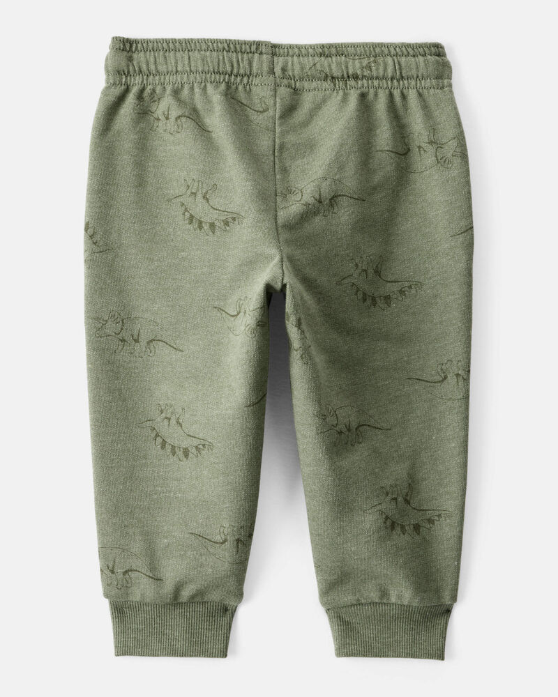 Baby Boy Dinosaur French Terry Jogger - Green, image 2 of 4 slides