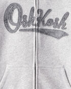 Boys OshKosh Fleece Logo Zip Jacket - Grey, image 3 of 4 slides