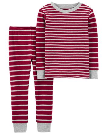 Baby 2-Piece Striped Snug Fit Cotton Pajamas, 