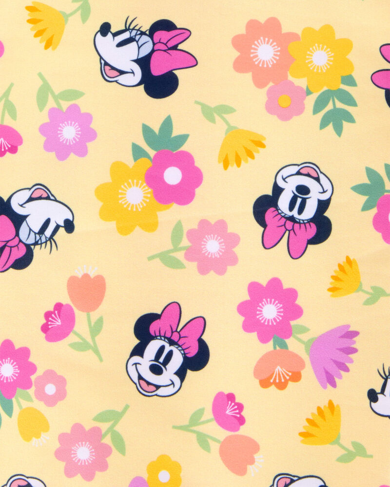 Toddler Disney© Minnie Mouse 1-Piece Rashguard Swimsuit - Yellow/Pink, image 3 of 3 slides