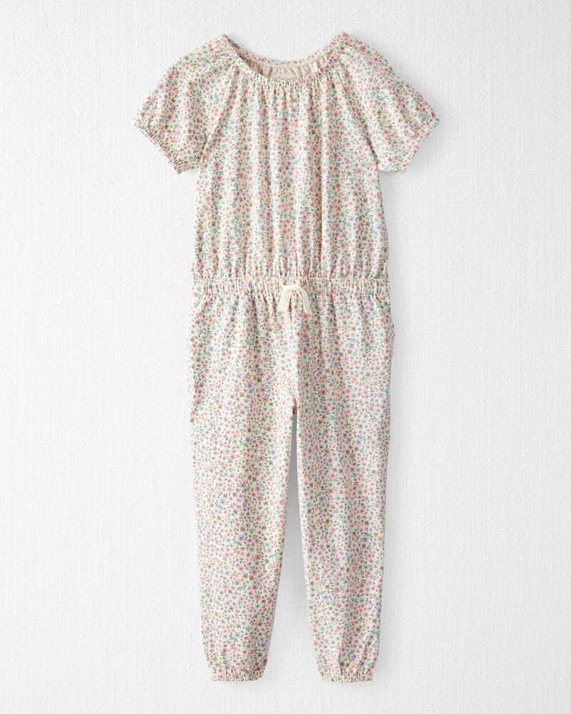 Toddler Organic Cotton Floral-Print Jumpsuit, image 1 of 4 slides