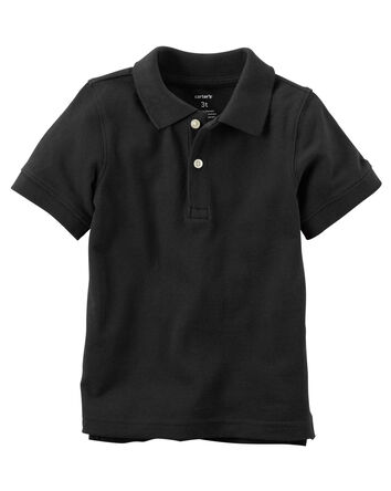 Black Piqué Polo Shirt, 