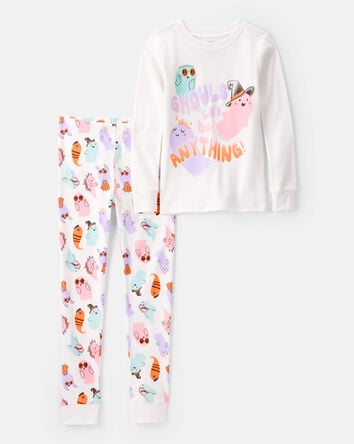 Kid 2-Piece "Ghouls Can Be Anything" Halloween 100% Snug Fit Cotton Pajamas, 