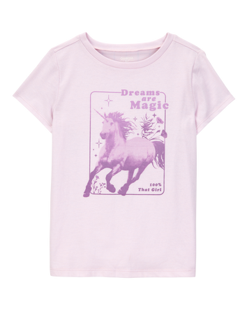 Kid Dreams Are Magic Short-Sleeve Graphic Tee - Pink, 