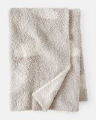 Cloud Print Plush Blanket - Beige, image 1 of 2 slides