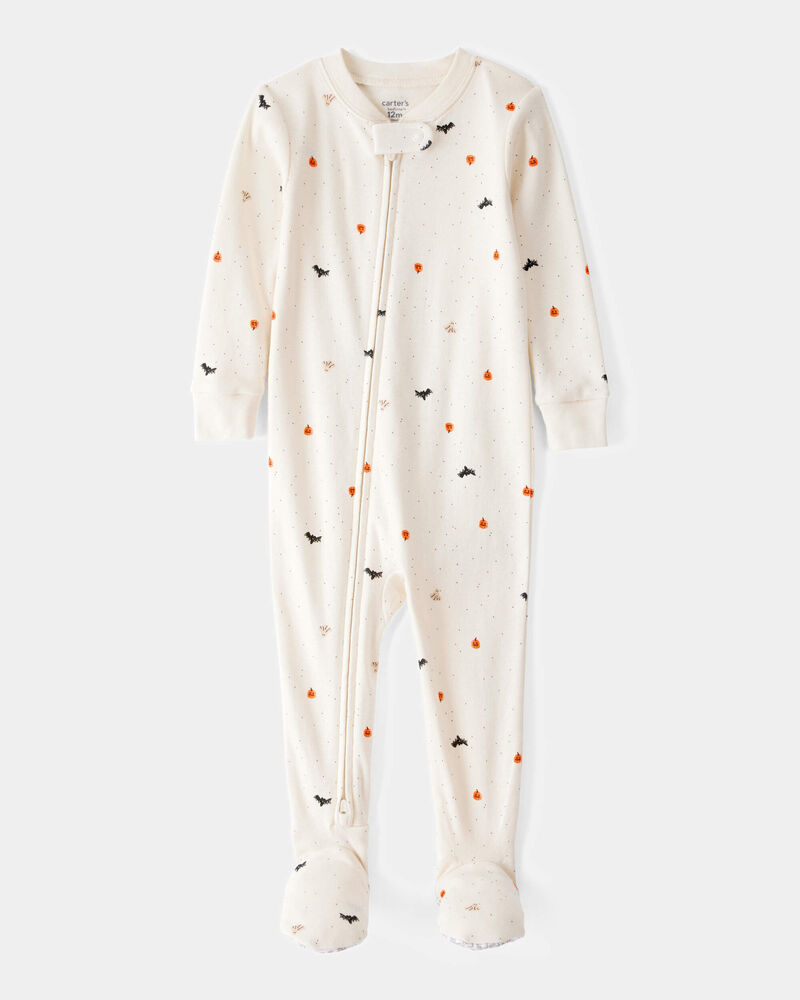 Baby 1-Piece Halloween 100% Snug Fit Cotton Footie Pajamas - Ivory, image 1 of 3 slides