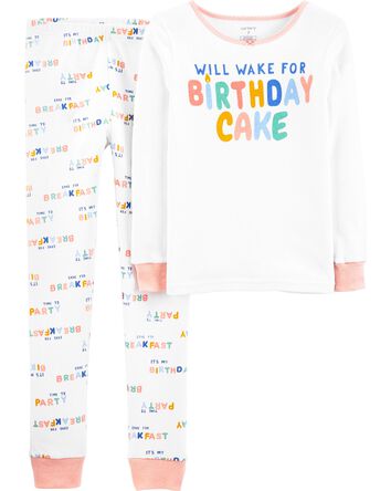 Kid 2-Piece Birthday Cake Snug Fit Cotton Pajamas, 