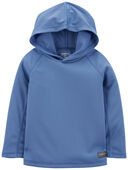 Blue - Toddler Hooded Pullover in Moisture Wicking Active Jersey

