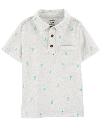 Toddler Palm Print Polo Shirt, 