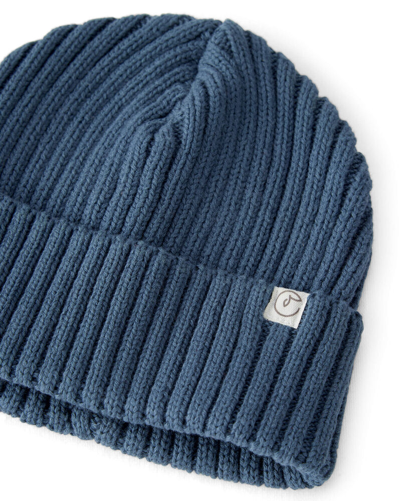 Toddler Organic Cotton Sweater Knit Beanie, image 2 of 4 slides