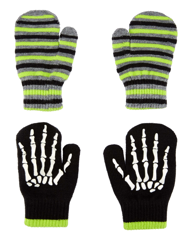 Toddler 2-Pack Skeleton Gripper Mittens, image 1 of 3 slides