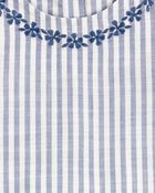 Toddler Striped Linen Look-alike Fashion Tank - Blue/White, image 2 of 3 slides