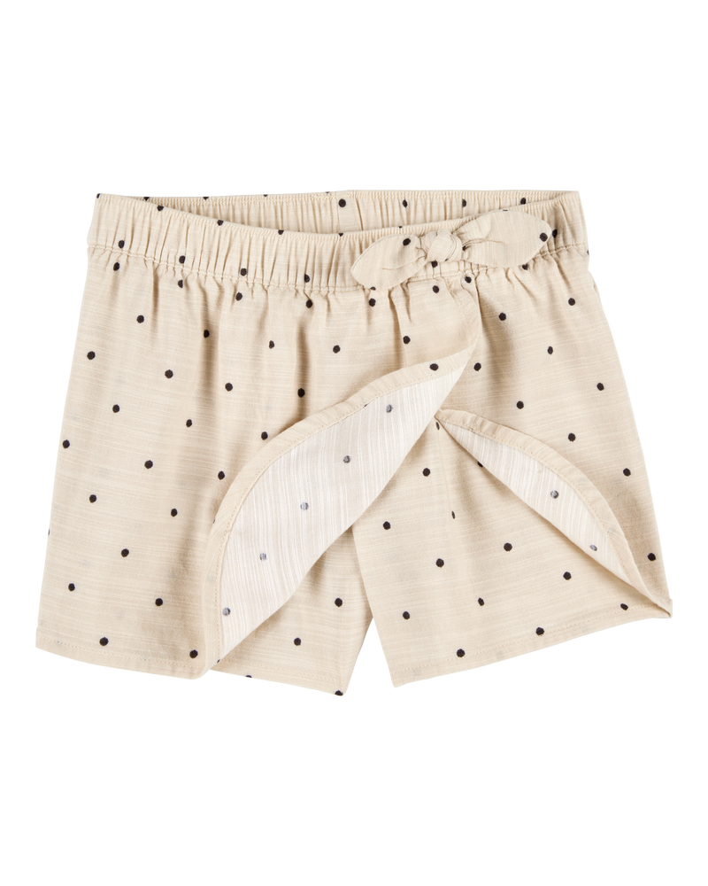 Toddler Polka Dot Linen Look-Alike Skort - Tan, image 4 of 7 slides