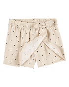 Toddler Polka Dot Linen Look-Alike Skort - Tan, image 4 of 7 slides