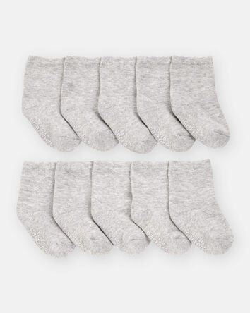 Baby 10-Pack Crew Socks - Grey, 