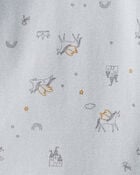 Baby Girl 4-Pack Unicorn, Heart, Star Print Long-Sleeve Multipack Bodysuits - Navy Blue/White, image 2 of 6 slides